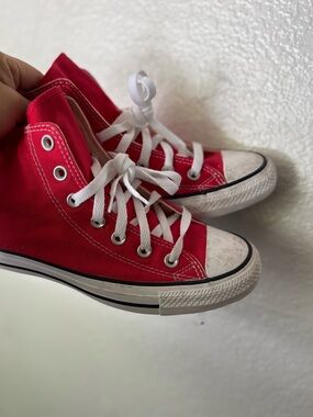 Converse Red and White High Top Sneakers